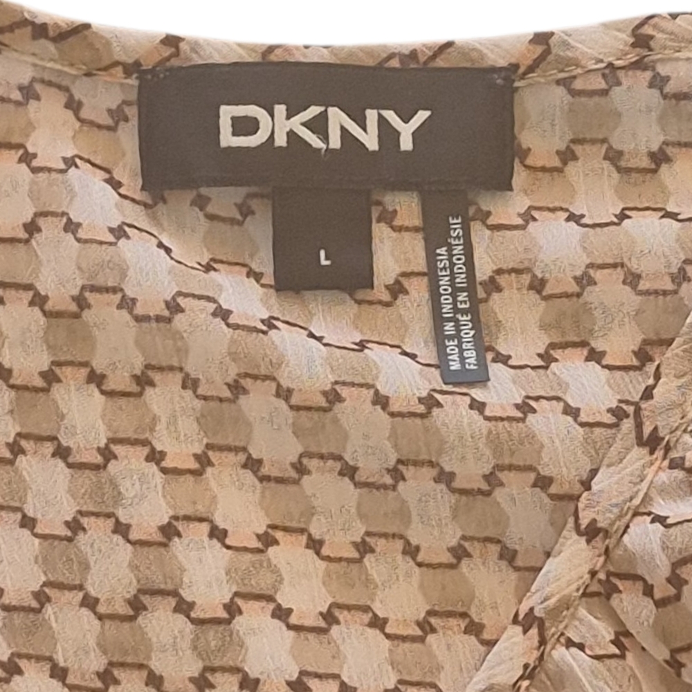 DKNY Printed Peasant Maxi Dress Sz L - Picture 8 of 10